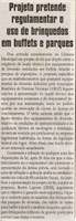 Projeto pretende regulamentar o uso de brinquedos em "buffets" e parques. Jornal Correio da Cidade, Conselheiro Lafaiete, 14 set. 2013, Política, p. 06.