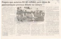 Projeto que autoriza R$ 80 milhões para obras de pavimentação provoca debate na Câmara. Jornal Correio da Cidade, Conselheiro Lafaiete, 12 a 18 jul. 2025, 1788ª ed., Política, p. 2.