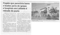 Projeto que permitiria bares e boates perto de igrejas e hospitais em Lafaiete é retirado de pauta. Jornal Correio da Cidade, Conselheiro Lafaiete, 28 fev. a 06 mar. 2026, 1816ª ed., Política, p. 2.