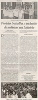 Projeto trabalha a inclusão de autistas em Lafaiete. Jornal Correio da Cidade, Conselheiro Lafaiete, 20 abr. 2019 a 26 abr. 2019, 1470ª ed., Caderno Caderno Especial, p. B3.