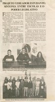 Projeto Vereador Estudante sintonia entre escolas e o poder legislativo.Folha Livre, Conselheiro Lafaiete, 16 a 23 nov. 2002, 98ª ed. , p. 9.