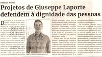 Projetos de Giuseppe Laporte defendem à dignidade das pessoas. Jornal Correio da Cidade, Conselheiro Lafaiete de 01 a 07 abr. de 2023, 1673ª ed. Caderno Política, p.4.