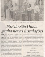 PSF do São Dimas ganha novas instalações. Jornal Correio da Cidade, 08 jun. a 14 jun, 1477ª ed., Caderno Saúde, p. 34.