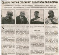 Quatro nomes disputam sucessão na Câmara. Correio de Minas, Conselheiro Lafaiete, 05 set. 2015, 417ª ed., p. 4.