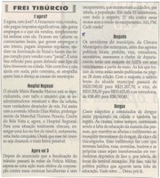 Reajuste. Jornal Correio da Cidade, 04 mai. 2019 a 10 mai. 2019. 1472ª ed., Caderno Opinião: Frei Tibúrcio, p. 8.