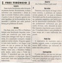 Que coisa. Jornal Correio da Cidade, 13 abr. 2019 a 19 abr. 2019. 1469ª ed., Caderno Opinião: Frei Tibúrcio, p. 8.