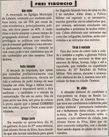 Que coisa. Jornal Correio da Cidade, Conselheiro Lafaiete, 1337ª ed., Caderno Política, Frei Tibúrcio p. 8.