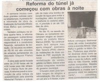 Reforma do túnel já começou com obras à noite. Jornal Expressão Regional, Conselheiro Lafaiete ,14 abr. 2018 a 20 abr. 2018, 526ª ed., p. 5.