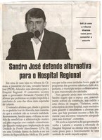 Sandro José defende alternativa para o Hospital Regional. Jornal Correio da Cidade, Conselheiro Lafaiete, 21 out. 2017 a 27 out. 2017, 1392ª ed., Caderno Política, p 6.