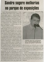 Sandro sugere melhorias no parque de exposições. Jornal Correio da Cidade, Conselheiro Lafaiete, 14 a 20 mai. 2016, 1317ª ed., Caderno Política, p. 6.