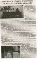 Segurança pública é discutida durante audiência a Câmara. Jornal Nova Gazeta, Conselheiro Lafaiete, 04 fev. 2017 a 10 fev. 2017, 902 ed. ano XXX,Caderno Geral, p. 9.