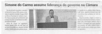 Simone do Carmo assume liderança do governo na Câmara. Jornal Correio da Cidade, Conselheiro Lafaiete, 14 a 20 mar. 2026, 1818ª ed., Política, p. 2.