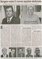 Surgem mais 2 novas opções eleitorais: presidente concorre a vaga nacional. Correio de Minas, Conselheiro Lafaiete, 05 jul. 2014, p. 3.