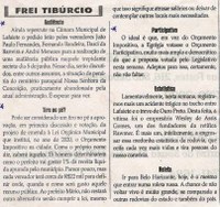 Tiro no pé?; Participativo. Jornal Correio da Cidade, 18 mai. 2019 a 24 mai. 2019. 1474ª ed., Caderno Opinião: Frei Tibúrcio, p. 8.
