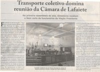 TRANSPORTE coletivo domina reunião da Câmara de Lafaiete.