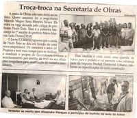 Troca-troca na Secretaria de Obras. Jornal Correio da Cidade, Conselheiro Lafaiete, 03 fev. 2018 a 09 fev. 2018, 1407ª ed., Caderno Política, p 06.