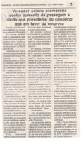 Vereador aciona promotoria contra aumento da passagem e alerta que presidente do conselho age em favor da empresa. Jornal Expressão Regional, Conselheiro Lafaiete, 31 mar. 2017 a 07 abr. 2017, 467Xª ed., p. 2.