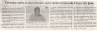 Vereador cobra esclarecimento após visitar terreno da Doces São João. Jornal Correio da Cidade, Conselheiro Lafaiete ,26 mai. 2018 a 01 jun. 2018, 1423ª ed., Caderno Política, p. 4.