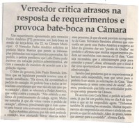 Vereador critica atrasos na resposta de requerimentos e provoca bate-boca na Câmara. Jornal Correio da Cidade, Conselheiro Lafaiete ,26 mai. 2018 a 01 jun. 2018, 1423ª ed., Caderno Política, p. 6.