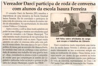 Vereador Darci participa de roda de conversa com alunos da escola Isaura Ferreira. Jornal Correio da Cidade, Conselheiro Lafaiete, 30 set. 2017 a 06 out. 2017, 1389ª ed., Caderno Política, p 6.