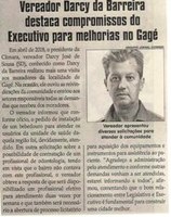 Vereador Darcy da Barreira destaca compromissos do Executivo para melhorias no Gagé. Jornal Correio da Cidade, 16 jun. 2018 a 22 jun. 2018. 1426ª ed., Caderno Política, p. 6.