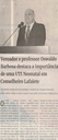 Vereador e professor Oswaldo Barbosa destaca a importância de uma UTI Neonatal em Conselheiro Lafaiete. Jornal Correio, Conselheiro Lafaiete, 02 Outubro 2021, 1596ª ed., Caderno Política, p. 04.