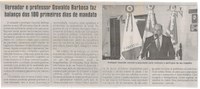 Vereador e professor Oswaldo Barbosa faz balanço dos 100 primeiros dias de mandato. Jornal Correio da Cidade, Conselheiro Lafaiete, 24 a 30 de abril de 2021, 1573ª ed., Caderno Política, 2021, p. 14.