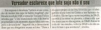Vereador esclarece que lote sujo não é seu. Jornal Correio da Cidade, Conselheiro Lafaiete11 a 17 jun. 2016, 1321ª ed. , Caderno Política, p. 15.