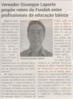 Vereador Giuseppe Laporte propõe rateio do Fundeb entre profissionais da Educação Física. Jornal Correio da Cidade, Conselheiro Lafaiete, 04 de dez. 2021, 1605ª ed., Caderno Política, p. 4.