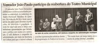 Vereador João Paulo participa da reabertura do Teatro Municipal. Jornal Correio da Cidade, Conselheiro Lafaiete, 22 jul. 2017 a 28 jul. 2017, 1379ª ed., Caderno Política,p.6.