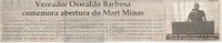 Vereador Oswaldo Barbosa comemora a abertura do Mart Minas. Jornal Correio da Cidade, 23 fev. 2019 a 01 mar. 2019. 1462ª ed., Caderno Política, p. 2.