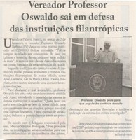 VEREADOR Oswaldo Barbosa sai em defesa de instituições filantrópicas. Jornal Correio da Cidade, Conselheiro Lafaiete, 06 a 12 fev. 2021, p. 06.