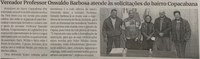 Vereador Professor Oswaldo Barbosa atende às solicitações do bairro Copacabana. Jornal Correio da Cidade, Conselheiro Lafaiete, 28 de mai. de 2022, 1629ª ed., Caderno Política, p. 4.