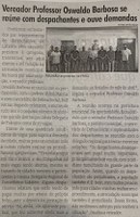 Vereador Professor Oswaldo Barbosa se reúne com despachantes e ouve demandas. Jornal Correio da Cidade, Conselheiro Lafaiete, 07 de mai. de 2022, 1626ª ed., Caderno Política, p. 6.