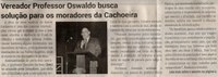 Vereador Professor Oswaldo busca solução para os moradores da Cachoeira. Jornal Correio da Cidade, Conselheiro Lafaiete de 29 a 04 de ago. de 2023, 1690ª ed., Política, p. 4.