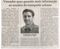 Vereador quer garantir mais informação ao usuário do transporte urbano. Jornal Correio da Cidade,  Conselheiro Lafaiete, 27 fev. 2016, 1306ª ed., Caderno Política, p. 6.