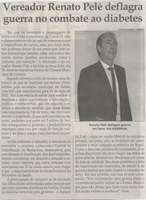 Vereador Renato Pelé deflagra guerra no combate ao diabetes. Jornal Correio da Cidade, Conselheiro Lafaiete, 22 mai. 2021, 1577ª ed., Caderno Política, p. 04.