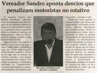 Vereador Sandro aponta desvios que penalizam motoristas no rotativo, Jornal Correio da Cidade, Conselheiro Lafaiete, 26 nov a 02 dez. 2016, 1345ª ed., Caderno Política, p. 6.