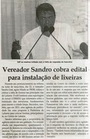 Vereador Sandro cobra edital para instalação de lixeiras. Jornal Correio da Cidade, Conselheiro Lafaiete, 26 mar. a 1º abr., 1310ª ed. Caderno Política, p. 6.