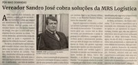 Vereador Sandro José cobra soluções da MRS Logística. Jornal Correio da Cidade, Conselheiro Lafaiete de 05 a 11 de ago. de 2023, 1691ª ed., Política, p. 4.