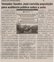 Vereador Sandro José convida população para audiência pública sobre o asilo. Jornal Correio da Cidade, Conselheiro Lafaiete de 09 a 15 de mar. de 2024, 1721ª ed., Política, p. 04.
