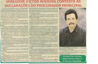 Vereador Victor Bhering contesta as declarações do Procurador Municipal. Jornal Nova Gazeta, Conselheiro Lafaiete, 28 abr. 2007, 460ª ed., p. 03.