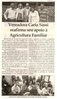 Vereadora Carla Sássi reafirma seu apoio à Agricultura Familiar. Jornal Correio da Cidade, Conselheiro Lafaiete, 05 mai. 2017 a 12 mai. 2017, 1368ª ed., Caderno Política, p. 6.