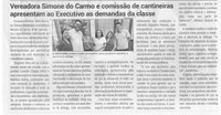 Vereadora Simone do Carmo e comissão de cantineiras apresentam ao Executivo as demandas da classe. Jornal Correio da Cidade, Conselheiro Lafaiete, 28 fev. a 06 mar. 2026, 1816ª ed., Política, p. 4.