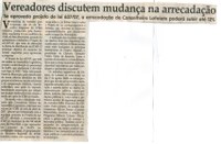 Vereadores discutem mudança na arrecadação: se aprovado Projeto de Lei 637/07, a arrecadação de Conselheiro Lafaiete poderá subir até 12%. Jornal Correio da Cidade, Conselheiro Lafaiete, 25 ago. 2007, 869ª ed., p. 02