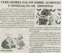Vereadores falam sobre aumento e sonegação de impostos. Jonal Gazeta, Conselheiro Lafaiete, 12 set. 2015, 854ª ed., p. 2.