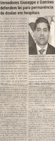 Vereadores Giuseppe e Damires defendem lei para permanência de doulas em hospitais. Jornal Correio, Conselheiro Lafaiete, 17 julho. 2021, 1585ª ed., Caderno política, p. 04.