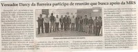 Vereador Darcy da Barreira participa de reunião que busca apoio da MRS. Jornal Correio da Cidade, 21 jul. 2018 a 27 jul. 2018. 1431ª ed., Caderno Política, p. 4.