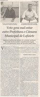 Veto gera mal estar entre Prefeitura e Câmara Municipal de Lafaiete. Jornal Correio da Cidade, 10 ago. a 16 ago, 1486ª ed., Caderno Política, p. 4.