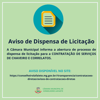 AVISO DE DISPENSA DE LICITAÇÃO